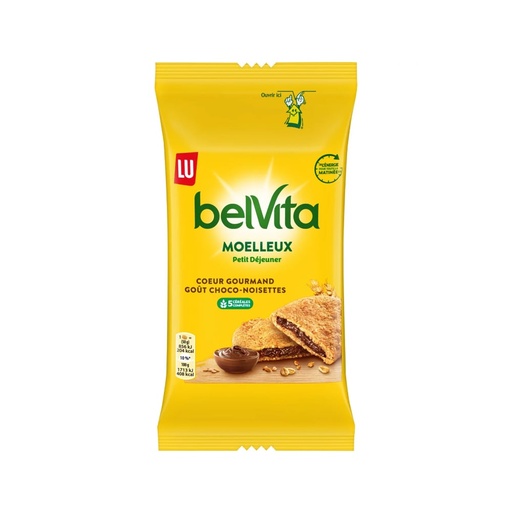 [5481] Moelleux cœur gourmand au chocolat et noisettes Belvita 14 pièce de 50gr